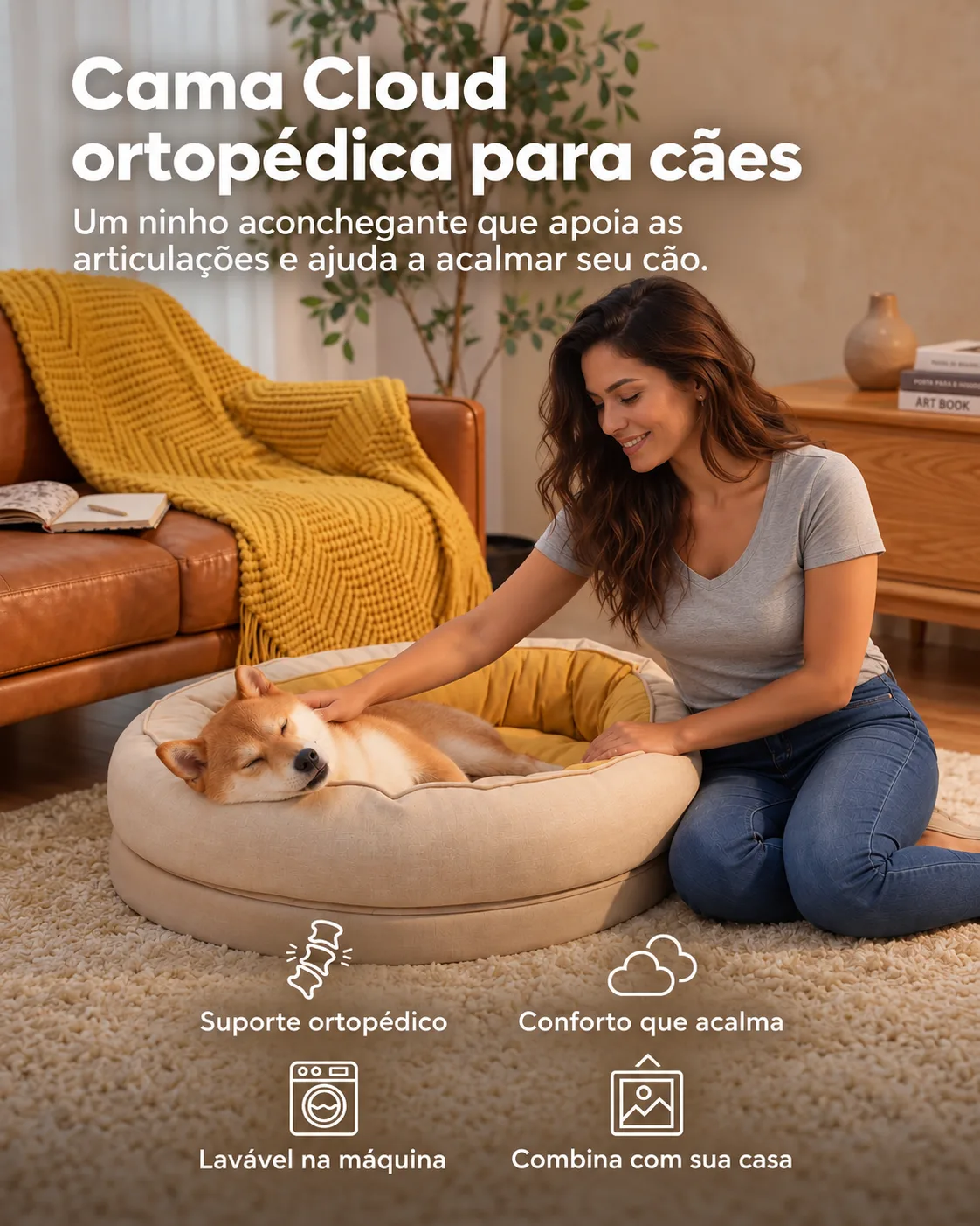 Cama Cloud ortopédica para cães